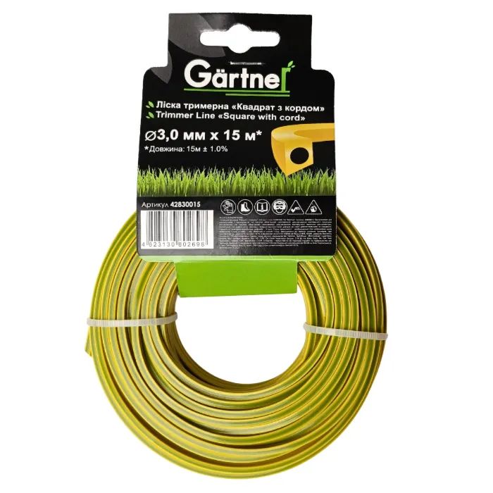 Жилка косильна Gartner "Квадрат з кордом" 3,0 мм × 15 м (42830015)
