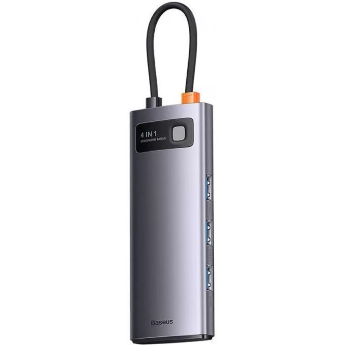 Концентратор Baseus USB-C 4-in-1 4xUSB 3.0 gray (WKWG070013) изображение 3