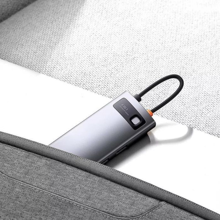 Концентратор Baseus USB-C 4-in-1 4xUSB 3.0 gray (WKWG070013) изображение 6