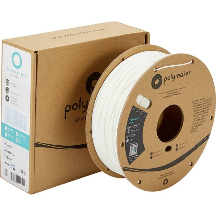 Пластик для 3D-принтера Polymaker PLA POLYLITE 1,75mm 1kg WHITE (PA02002) изображение 2