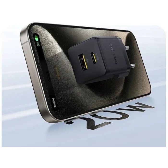 Зарядний пристрій Baseus 1xUSB-C PD20W + 1xUSB + cable USB-C to USB-C white (P10111608113-01) зображення 8