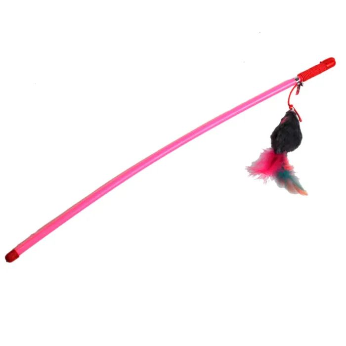 Игрушка для кошек "FOX" Удочка-дразнилка "Мышка с перьями" (5901436131311)