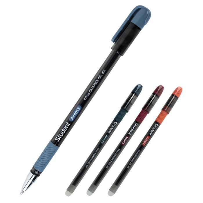 Ручка гелевая Axent пиши-стирай Student, черная в ассортименте (AG1071-01-A)