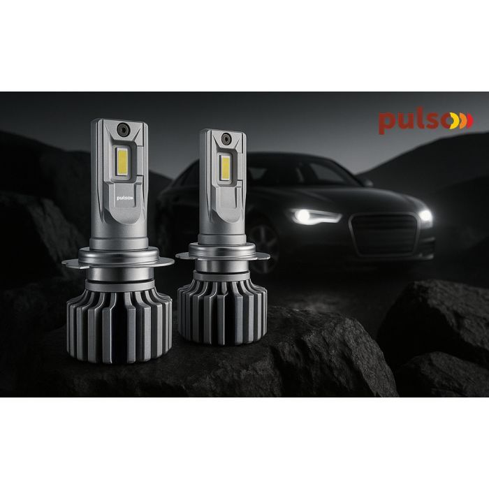 Автолампа PULSO LED-chips OEM PHILIPS Flip chip/9-16V/2*70W/8500Lm/6500K (N1-H4) изображение 6