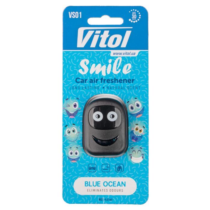Ароматизатор для автомобиля VITOL Smile Blue Ocean 4мл (VS01)