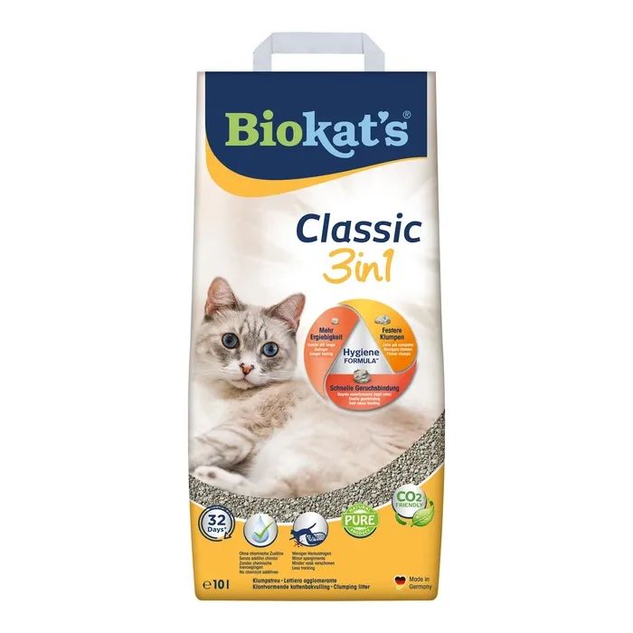Наполнитель для туалета Biokat's Classic 3in1 бентонитовый 10 л (4002064614458)