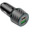 Зарядний пристрій BOROFONE 1xUSB-C PD30W + 1xUSB QC3.0 48W car adapter black (6941991101175) зображення 3