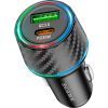 Зарядний пристрій BOROFONE 1xUSB-C PD30W + 1xUSB QC3.0 48W car adapter black (6941991101175)