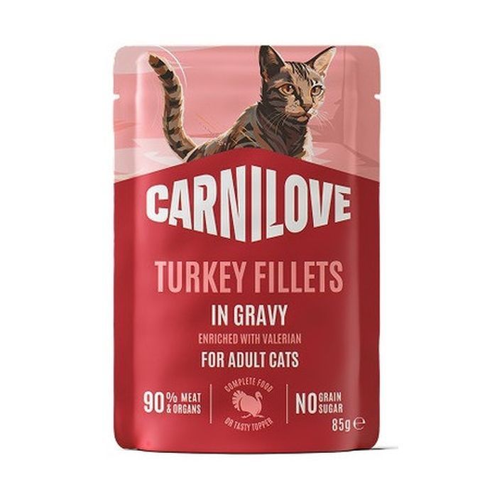 Вологий корм для кішок Carnilove Gravy Turkey with Valerian 85 г (8595602584635)
