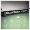 Концентратор AXAGON USB-C 9-in-1 4xUSB 3.2 + 2xUSB-C + HDMI + SD/TF + RJ45 1000Mbps + PD 100W black/gray (HMC-10HLS) изображение 2