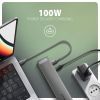 Концентратор AXAGON USB-C 9-in-1 4xUSB 3.2 + 2xUSB-C + HDMI + SD/TF + RJ45 1000Mbps + PD 100W black/gray (HMC-10HLS) изображение 5
