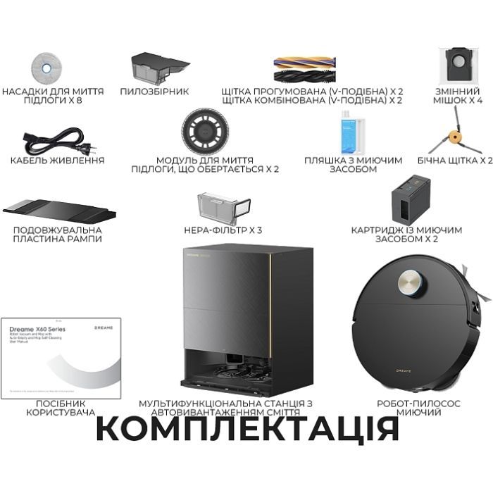 Пылесос Dreame Bot X60 Ultra Complete Black (RLX87DE-bl) изображение 6