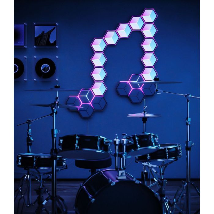Светильник Govee H606A Glide Hexagon Light, 7шт, RGBIC WI-FI/Bluetooth, Meteor grey (H606AC81) изображение 6