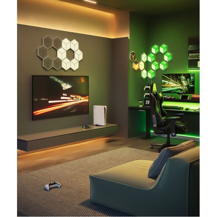 Светильник Govee H606A Glide Hexagon Light, 7шт, RGBIC WI-FI/Bluetooth, Meteor grey (H606AC81) изображение 8