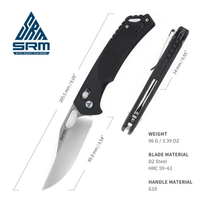 Ніж SRM Retriever 9201, Black G10, Satin (9201_)