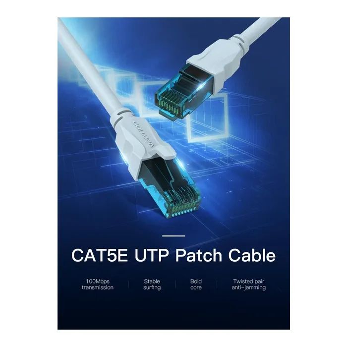 Патч-корд 0.75м UTP cat 5e RJ-45 blue Vention (VAP-A10-S075) изображение 2