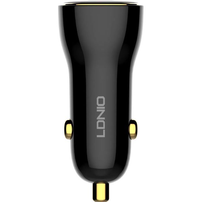 Зарядное устройство LDNIO 2xUSB-C PD30W 60W car adapter black (C104) изображение 3