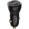 Зарядное устройство LDNIO 2xUSB-C PD30W 60W car adapter black (C104)