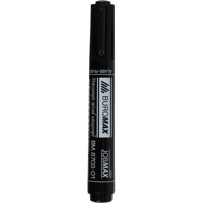 Маркер Buromax Permanent JOBMAX, round tip, black 2-4 мм (BM.8703-01) изображение 2