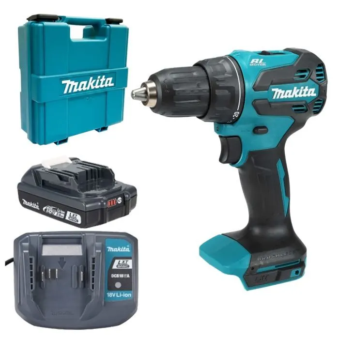 Шуруповерт Makita DDF490WV, 18V, АКБ 1x2Ah, 27·65Нм, 0-500·0-1900об/хв, кейс, 1.4кг (DDF490WV)