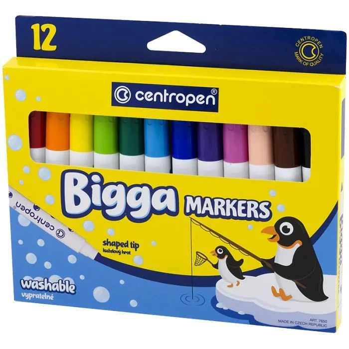 Фломастеры Centropen Bigga, 12 шт (7650/12)
