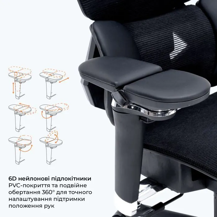 Крісло ігрове GamePro EDGE GC820MB Black (GC820MB) зображення 11