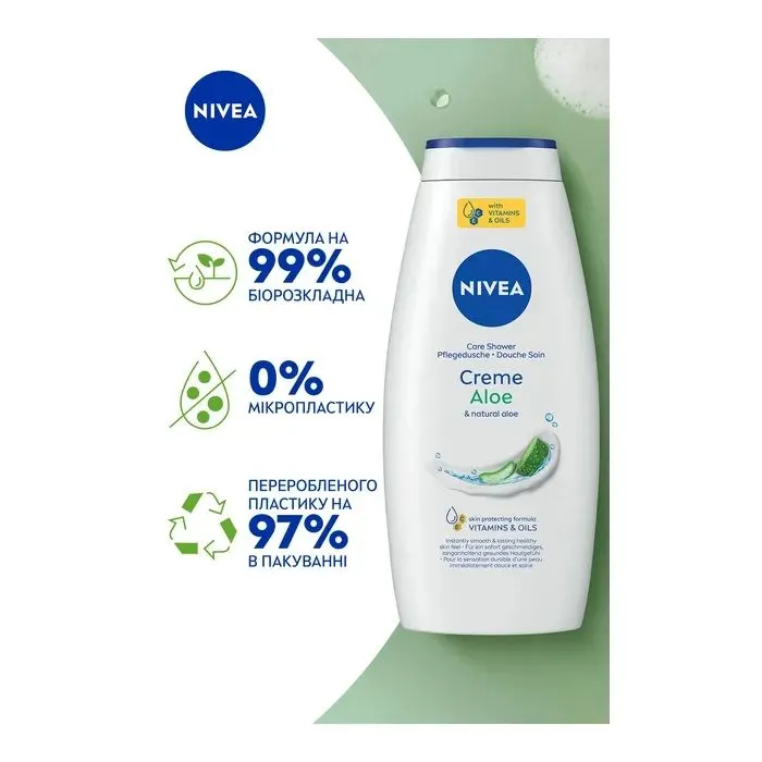 Гель для душа Nivea Creme Aloe Care Shower 750 мл (4005900648181) изображение 4
