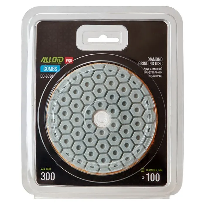 Круг зачистной Alloid Pro, алмазный, шлифовальный, на липучке, COMBS, 100мм, зерно 300 (DD-63381) изображение 4