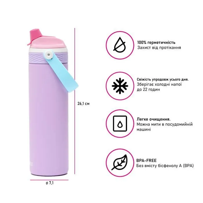Термокружка Kambukka Dupla 2 в 1 Insulated 600 мл бузковий (11-10012) изображение 3