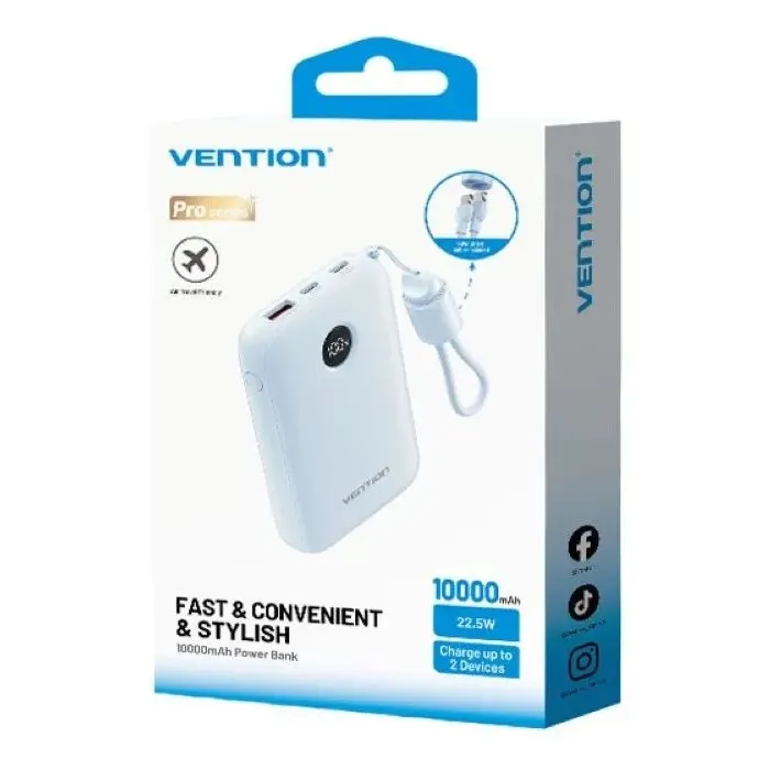 Батарея универсальная Vention 20000mAh, 22.5W, PD, QC, Blue (FKBL0-C) изображение 3