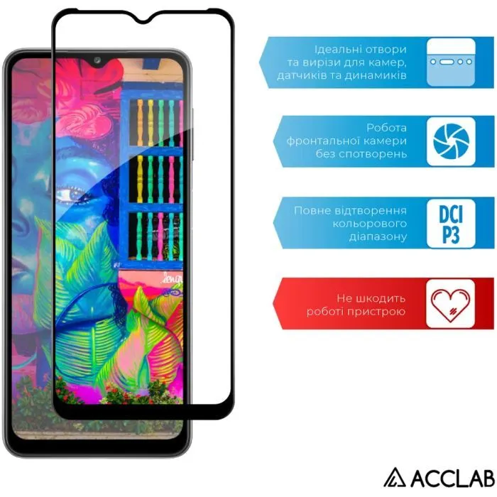 Стекло защитное ACCLAB Full Glue Samsung A32 5G Black (1283126549281) изображение 5
