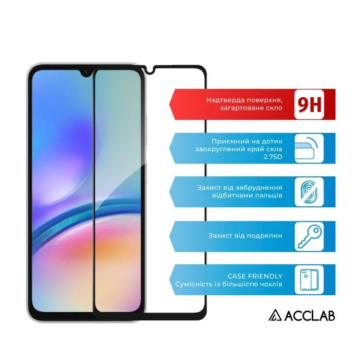 Скло захисне ACCLAB Full Glue ESD Samsung A07 Black (1283126623776) зображення 3