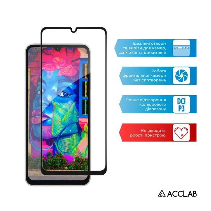 Скло захисне ACCLAB Full Glue ESD Samsung A07 Black (1283126623776) зображення 5