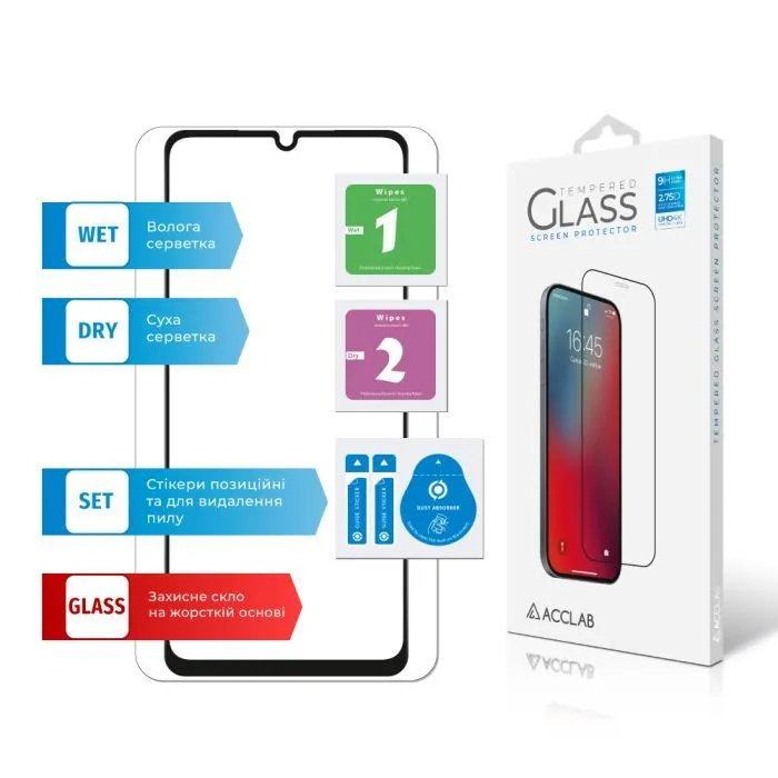 Скло захисне ACCLAB Full Glue ESD Samsung A07 Black (1283126623776) зображення 7