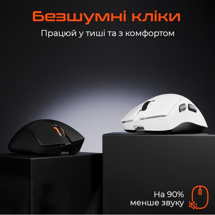 Мишка Meetion MT-GW13-B Wireless/Bluetooth/USB White (MT-GW13-B) зображення 2