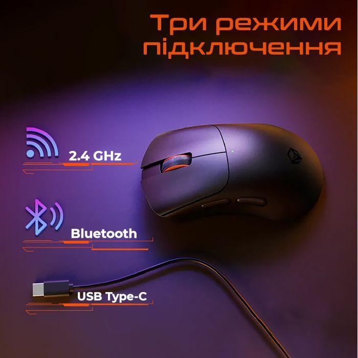 Мишка Meetion MT-GW13-B Wireless/Bluetooth/USB White (MT-GW13-B) зображення 3