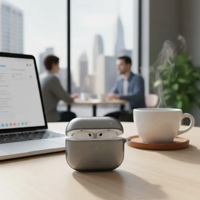 Чохол для навушників Uniq Чохол UNIQ Glase AirPods 4 glossy smoke (8886463691663) (8886463691663) зображення 5