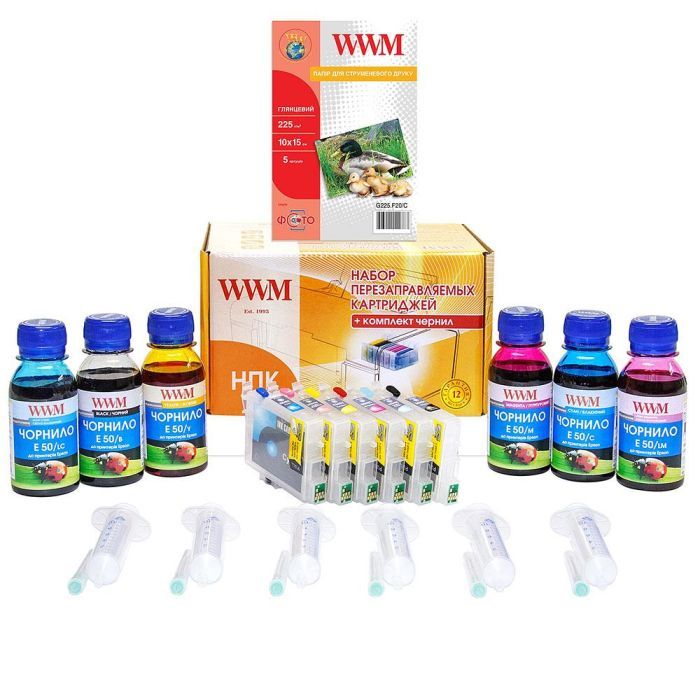 Комплект перезаправляемых картриджей WWM Epson R200/340/RX500/640 (RC.T048)