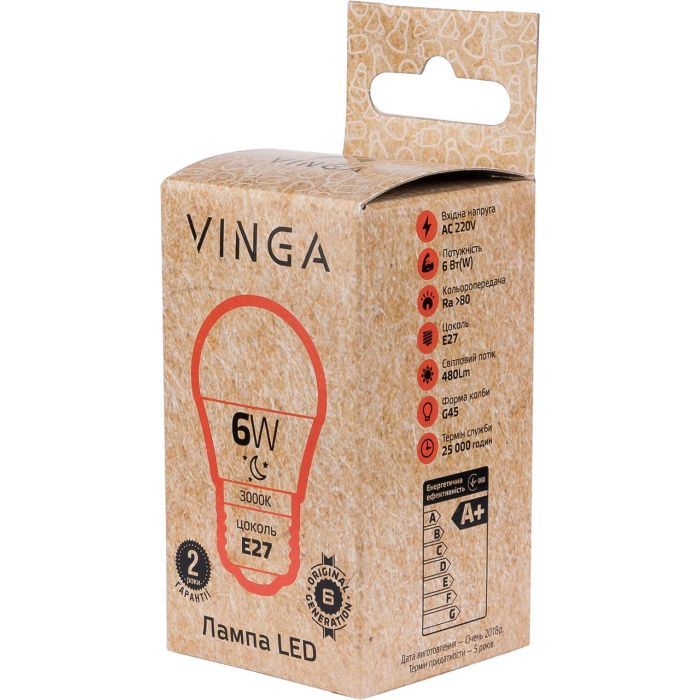 Лампочка Vinga VL-G45E27-63L зображення 4