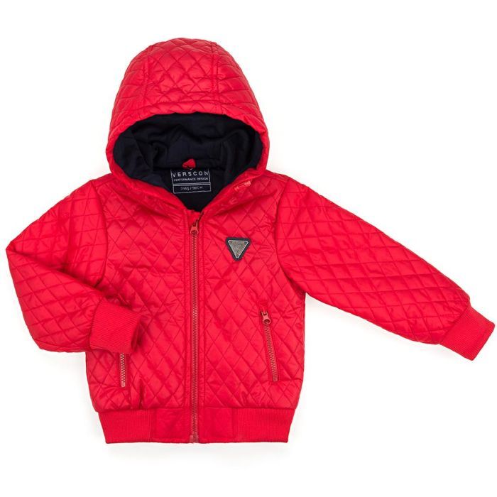 Куртка детская Verscon стеганая с капюшоном (3439-98B-red)