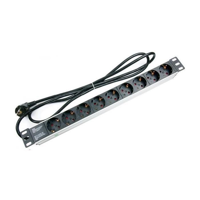 Силовой блок Hypernet 19" 9 розеток, без выкл., 220В, 16А (SPP9-E)