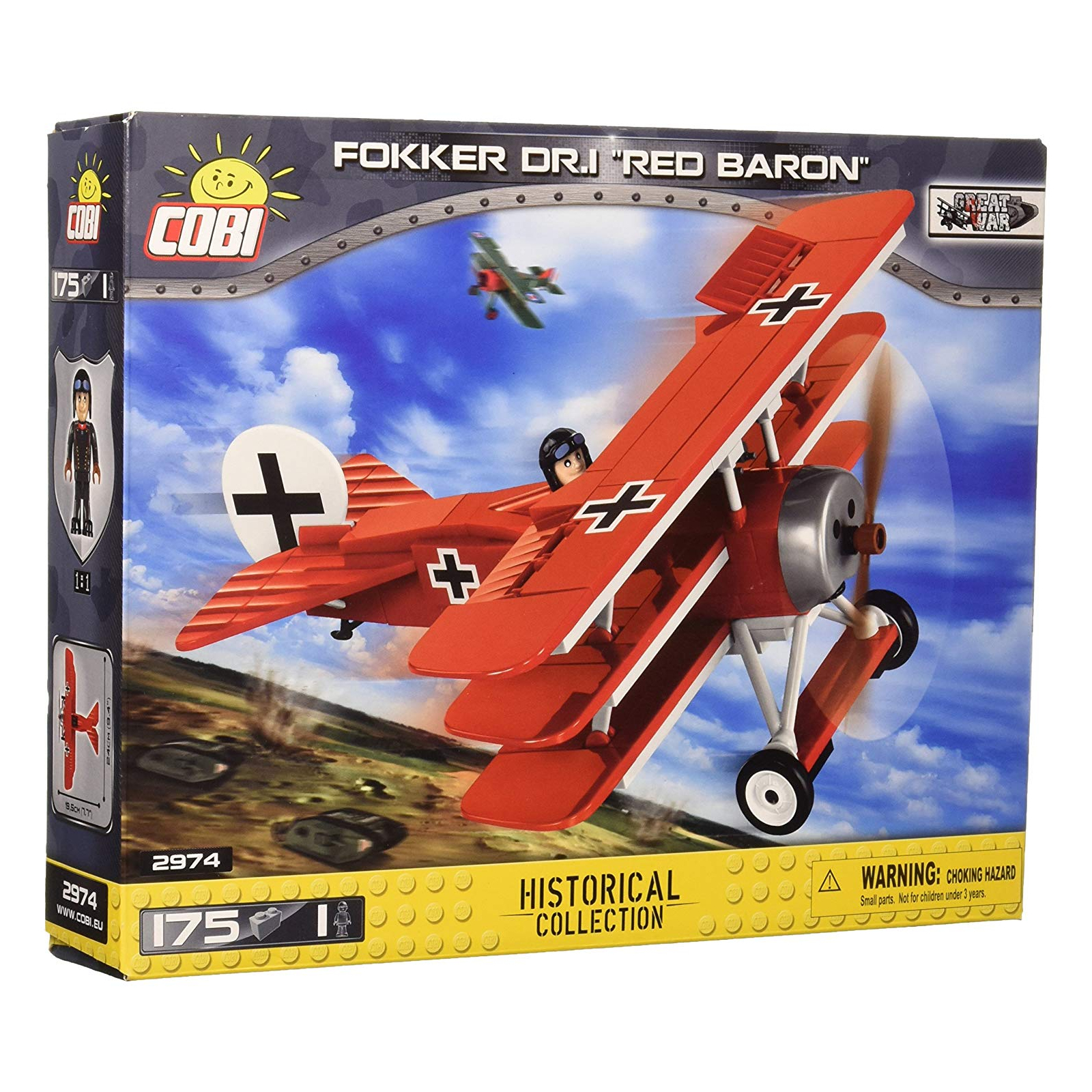 Конструктор Cobi Самолет Fokker Dr. I Красный барон 175 деталей (COBI-2974)