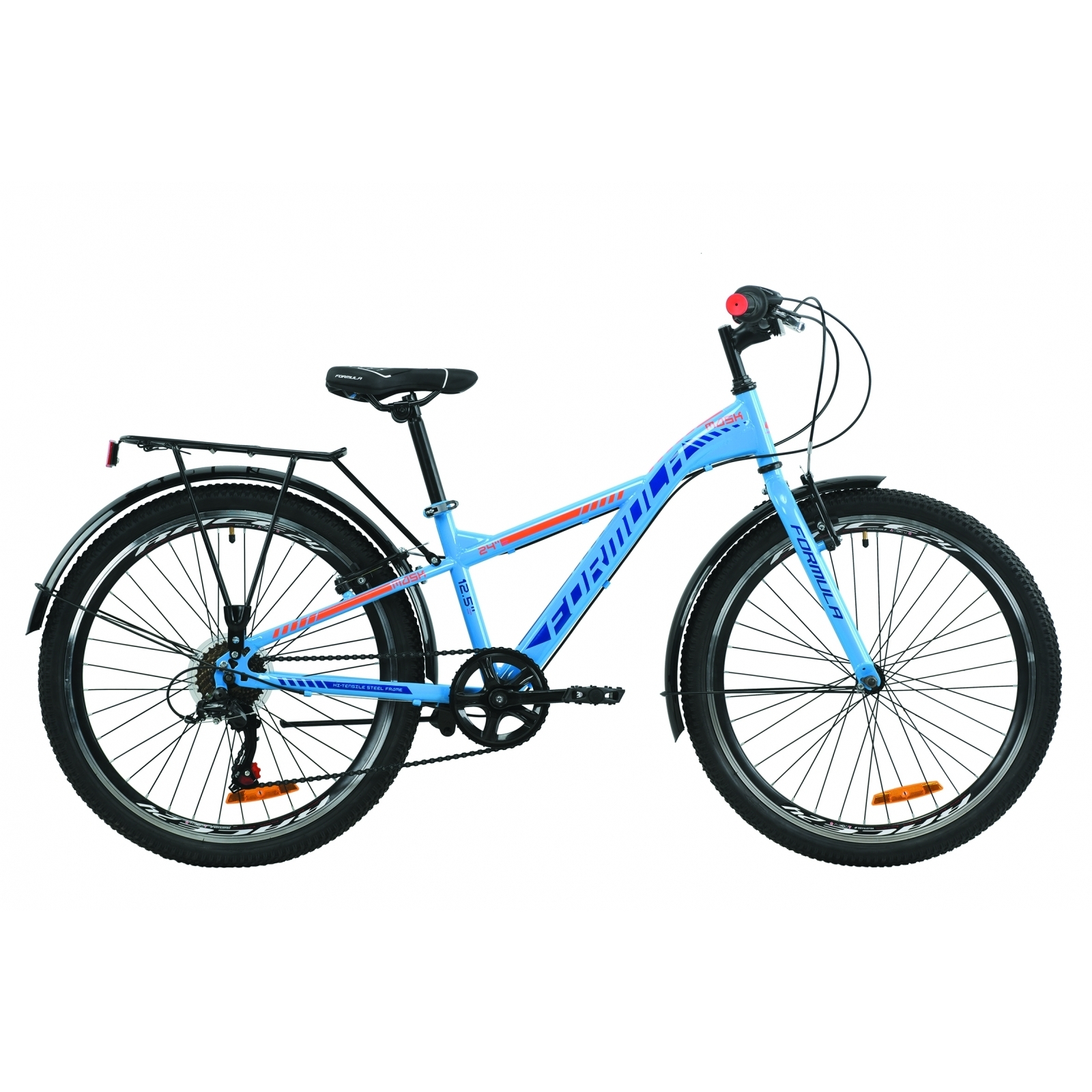 Велосипед Formula 24" MASK Vbr рама-12,5" St 2020 сине-оранжевый с багажником (OPS-FR-24-216)
