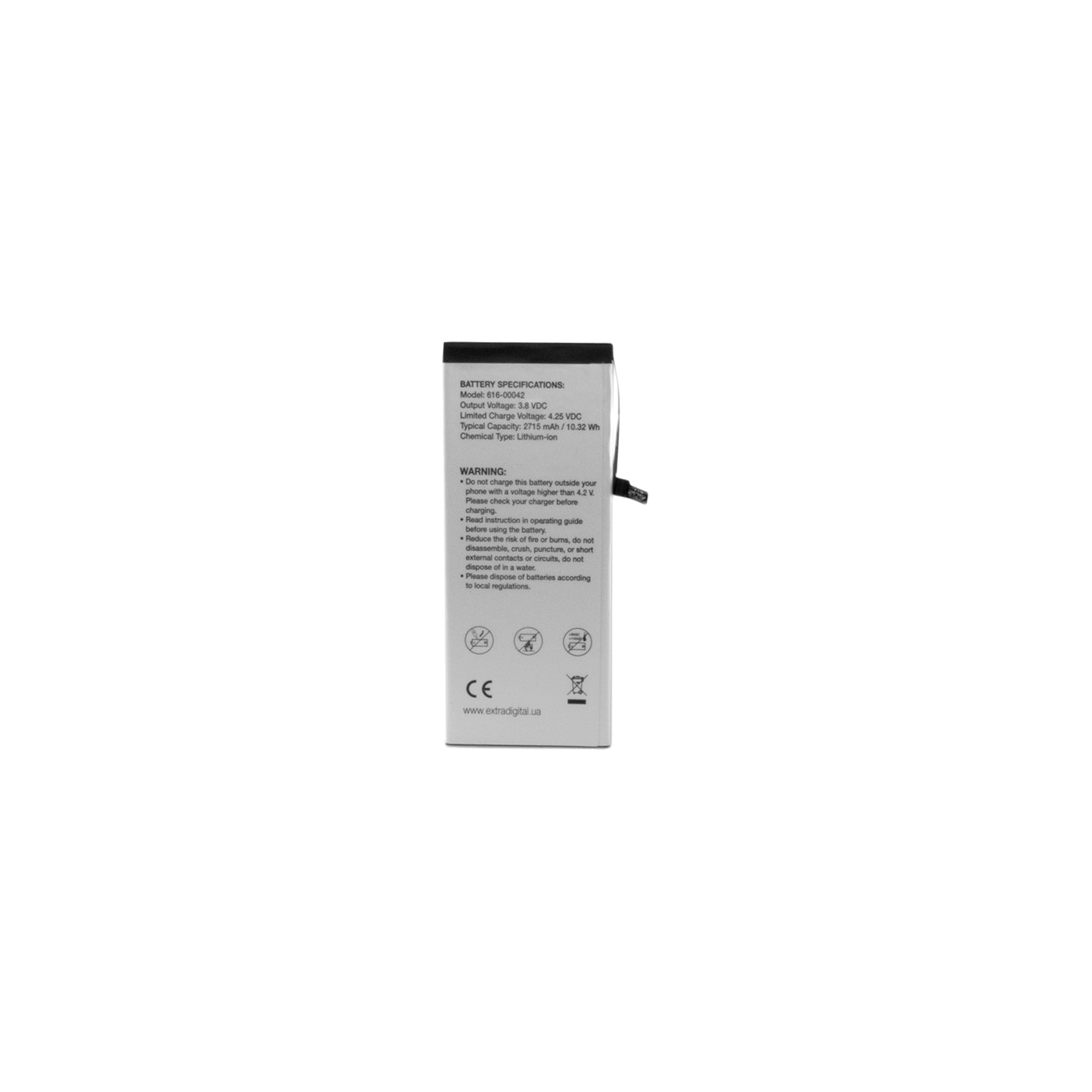 Акумуляторна батарея Extradigital Apple iPhone 6s Plus (2715 mAh) (BMA6453) зображення 2