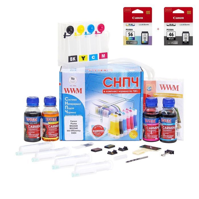 СНПЧ WWM Canon Pixma E3140/E484 + PG46/CL56 (IS.0130set)