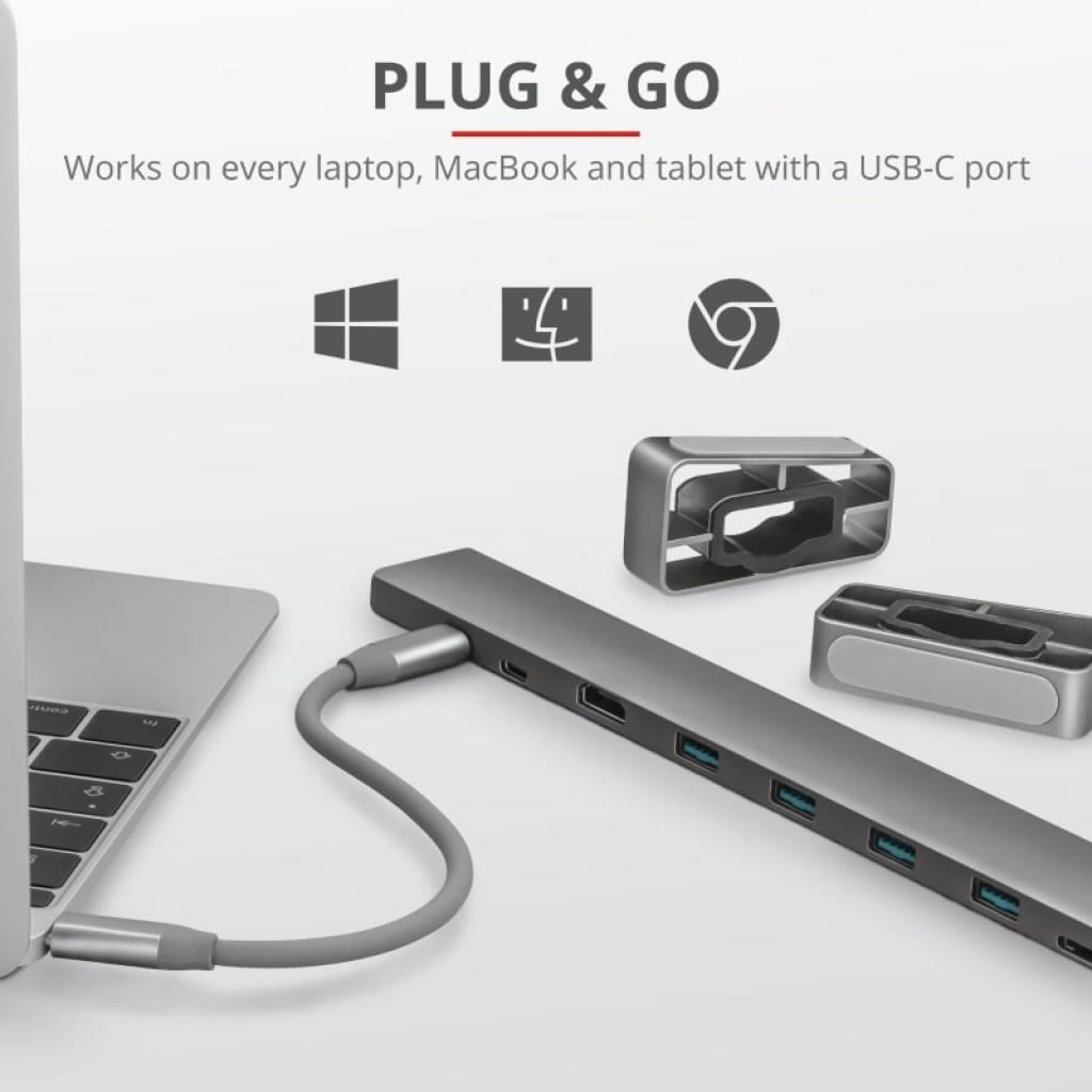 Концентратор Trust Dalyx Aluminium 10-in-1 USB-C Multi-port Dock (23417_TRUST) изображение 10