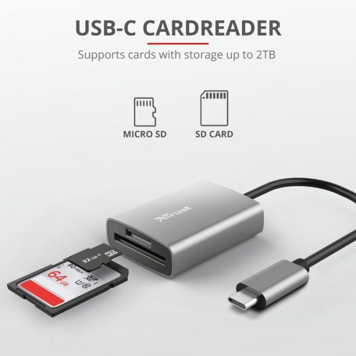 Считыватель флеш-карт Trust DALYX FAST USB-C ALUMINIUM (24136_TRUST) изображение 6