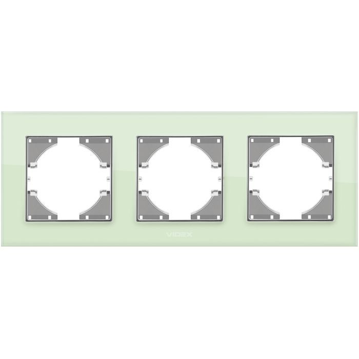 Рамка Videx BINERA зеленое стекло 3 поста (VF-BNFRG3H-GR) изображение 2