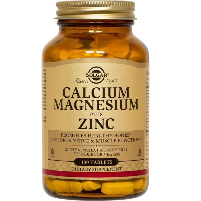 Мінерали Solgar Кальцій Магній і Цинк, Calcium Magnesium Plus Zinc, 100 табл (SOL00520)