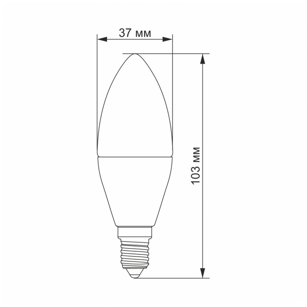 Лампочка Videx LED C37e 7W E14 3000K 220V (VL-C37e-07143) зображення 3